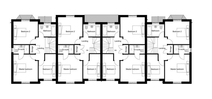 Plots 14 - 17 : First Floor Plans : Mount View Development Malpas